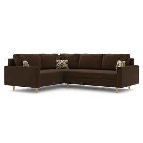   (ÉCS) Atakora kinyitható sarokkanapé, PRO szövet, bonell rugóval, balos, szín - barna (alsó rész sérült)