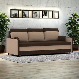   (Értékcsökkentett) MILTON kanapéágy, normál szövet, hab töltőanyag, szín - barna / cappuccino (beszakadt alsó rész)