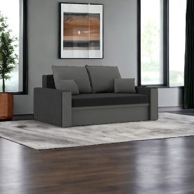   (ÉCS) Montana kinyitható kanapé, normál szövet, szín - fekete / szürke (beszakadt hátfal)