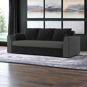   (ÉCS) PAUL kanapéágy, PRO szövet, bonell rugóval, szín - szürke / fekete (alsó rész sérült)