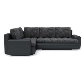   (ÉCS) Faito kinyitható sarokkanapé, balos, szín - hamuszürke / fekete (enyhén felület + egy oldal sérült)