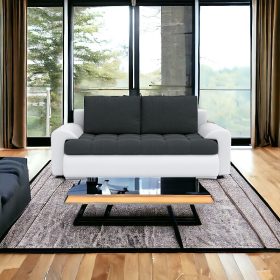   (ÉCS) TOKIO VIII kinyitható kanapé, szín - sötétszürke / fehér (alsó rész sérült)