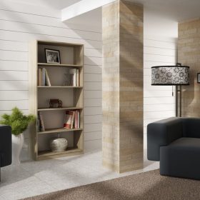   (Értékcsökkentett) Odell R80 polcos szekrény, sonoma (front, egy oldal, 80x182x30 cm, alsó rész sérült)