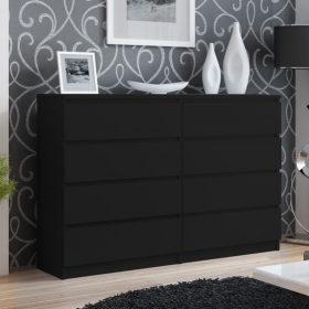   (ÉCS) Baltrum M8 140 komód, fekete (front, tető és alsó rész sérült)