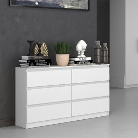   (ÉCS) Drohmo M6 140 2X3 komód, fehér (minkét oldal + alsó rész sérült)