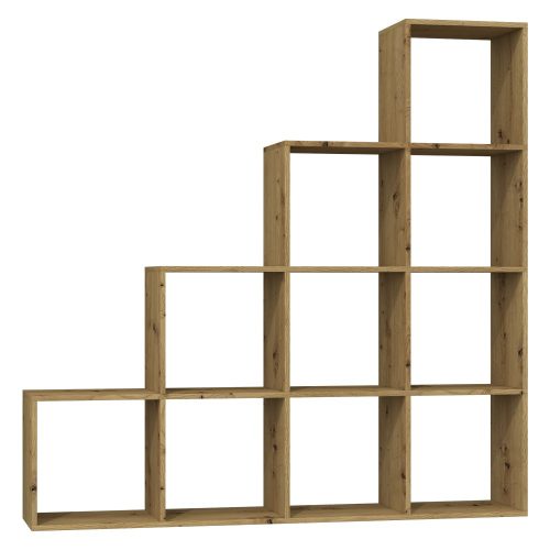 (Értékcsökkentett) Shannan Step 4X4 polc, 153x153x30 cm, tölgy (front sérült)