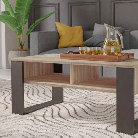   (Értékcsökkentett) Odell MIX 2P dohányzóasztal, 50x90x58 cm, sonoma-fekete (asztal lap sarka sérült)