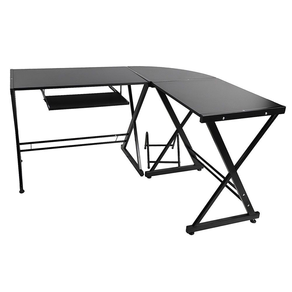 L alakú irodai asztal (barna színben) Bonus Shop