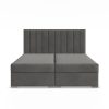 Agen ágy, bársony, 160 x 200 ágyneműtartóval, sötétszürke