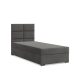 Calvi egyszemélyes ágy, bársony, ágyneműtartóval, sötétszürke