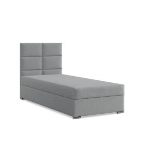   Calvi egyszemélyes ágy, szövet, ágyneműtartóval, szürke