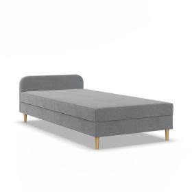 Caspe ágy, fejtámlával, bársony, 120 x 200 szürke