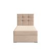 Elda egyszemélyes ágy, bársony, ágyneműtartóval, bézs
