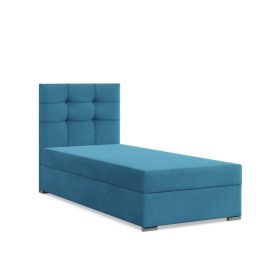 Elda egyszemélyes ágy, bársony, ágyneműtartóval, zöld