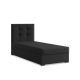Elda egyszemélyes ágy, szövet, ágyneműtartóval, fekete