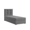 Elda egyszemélyes ágy, szövet, ágyneműtartóval, szürke