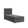Vicenza egyszemélyes ágy, bársony, 120 x 200 ágyneműtartóval, sötétszürke