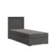 Vicenza egyszemélyes ágy, bársony, 120 x 200 ágyneműtartóval, sötétszürke