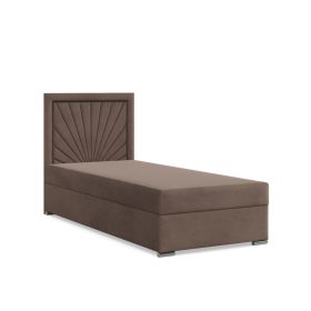   Vicenza egyszemélyes ágy, bársony, 80 x 200 ágyneműtartóval, barna