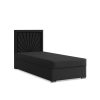Vicenza egyszemélyes ágy, szövet, ágyneműtartóval, fekete