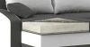 Monviso kanapéágy 2 db puffal, normál szövet, hab töltőanyag, bal oldali puff tároló, fekete / szürke