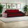 Monviso kanapéágy polccal és 2 db puffal, PRO szövet, bonell rugóval, bal oldali polc, jobb oldali puff tároló, fekete / piros
