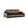 Monviso kanapéágy polccal, normál szövet, hab töltőanyag, bal oldali polc, barna / cappuccino
