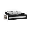 Monviso kanapéágy polccal, normál szövet, hab töltőanyag, bal oldali polc, fekete / fehér