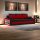 Monviso kanapéágy polccal, normál szövet, hab töltőanyag, bal oldali polc, fekete / piros