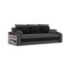 Monviso kanapéágy polccal, normál szövet, hab töltőanyag, bal oldali polc, szürke / fekete