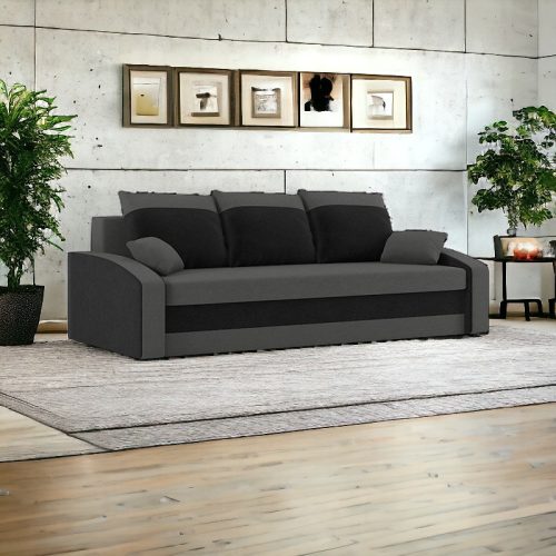 Monviso kanapéágy, normál szövet, hab töltőanyag, szín - szürke / fekete