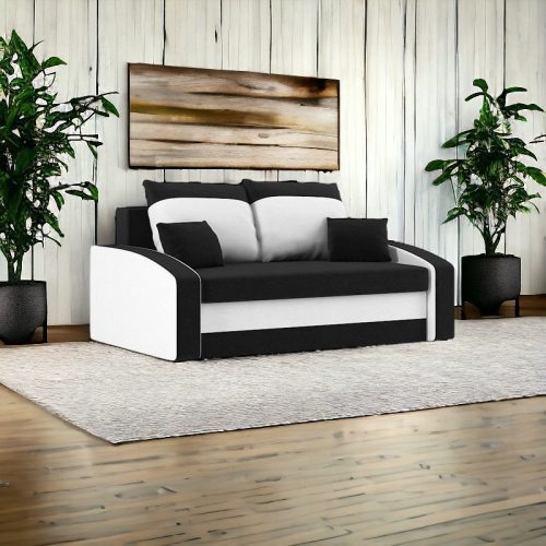 Monviso kinyitható kanapé, normál szövet, szín - fekete / fehér