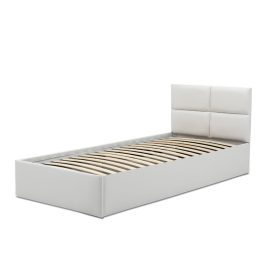   MONOS kárpitozott ágy, ágyneműtartóval, 90x200 cm, szín - fehér, matrac nélkül