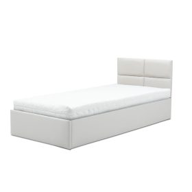   MONOS kárpitozott ágy, ágyneműtartóval, 90x200 cm, szín - fehér, zsebrugós matraccal