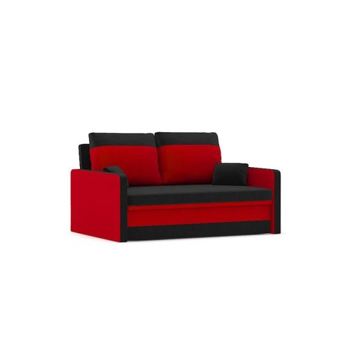 Pollino kinyitható kanapé, normál szövet, hab töltőanyag, szín - fekete / piros