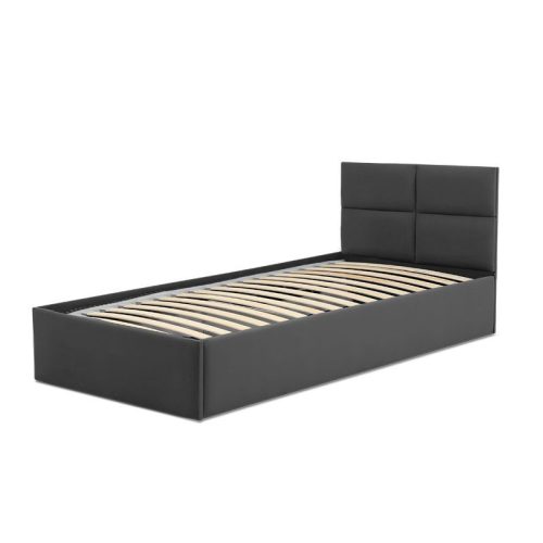 MONOS kárpitozott ágy, ágyneműtartóval, 90x200 cm, szín - sötétszürke, matrac nélkül