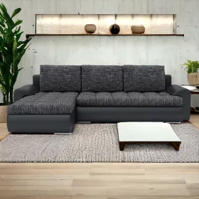   Faito VI kinyitható sarokkanapé, balos, szín - hamuszürke / fekete