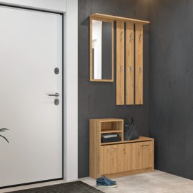 Shannan GAR előszobafal, 85x180x24 cm, tölgy