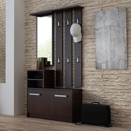 Milanga GAR előszobafal, 85x180x24 cm, wenge