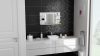 Drohmo L5 polcos fürdőszoba tükör, 80x50x12 cm, matt fehér