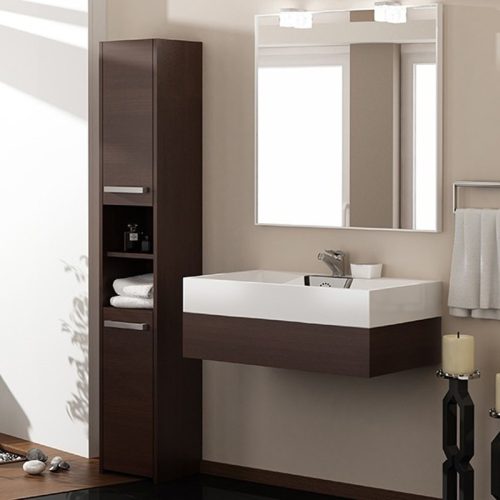 Milanga S30 fürdőszoba szekrény, 30x170x30 cm, wenge