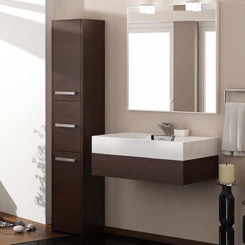 Milanga S33 fürdőszoba szekrény, 30x170x30 cm, wenge