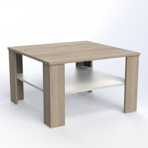 Odell Tina MINI MIX 70X70 dohányzóasztal, 68x41x68 cm, sonoma- fehér