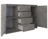 Arosa 2D4S komód, 120x97x40 cm, beton