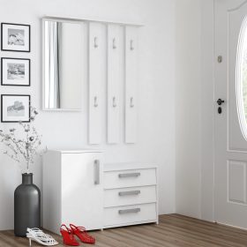 Drohmo Paris előszobafal, 99x150x36 cm, fehér