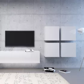 Thirassia Vida 5 fali polc, 50x50x30 cm, fényes fehér