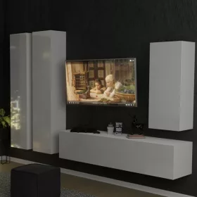 Thirassia Vida 9 faliszekrény, 40x180x30 cm, fényes fehér