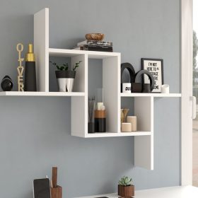   Drohmo Fiesta nyitott fali polc, tároló, 90x73,5x15 cm, fehér