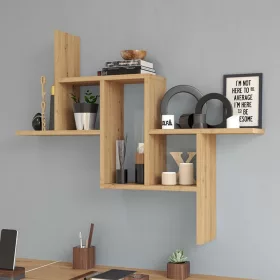   Shannan Fiesta nyitott fali polc, tároló, 90x73,5x15 cm, tölgy