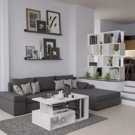   Drohmo Fiesta 4P nyitott álló polc, tároló, 59,5x140x30 cm, fehér